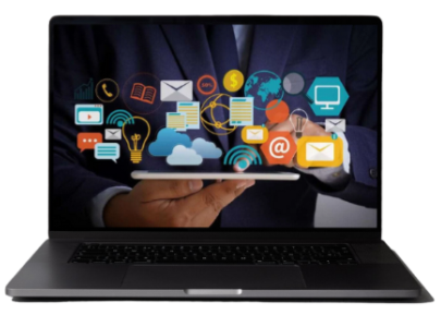 SEO expert in kannur telling with laptop